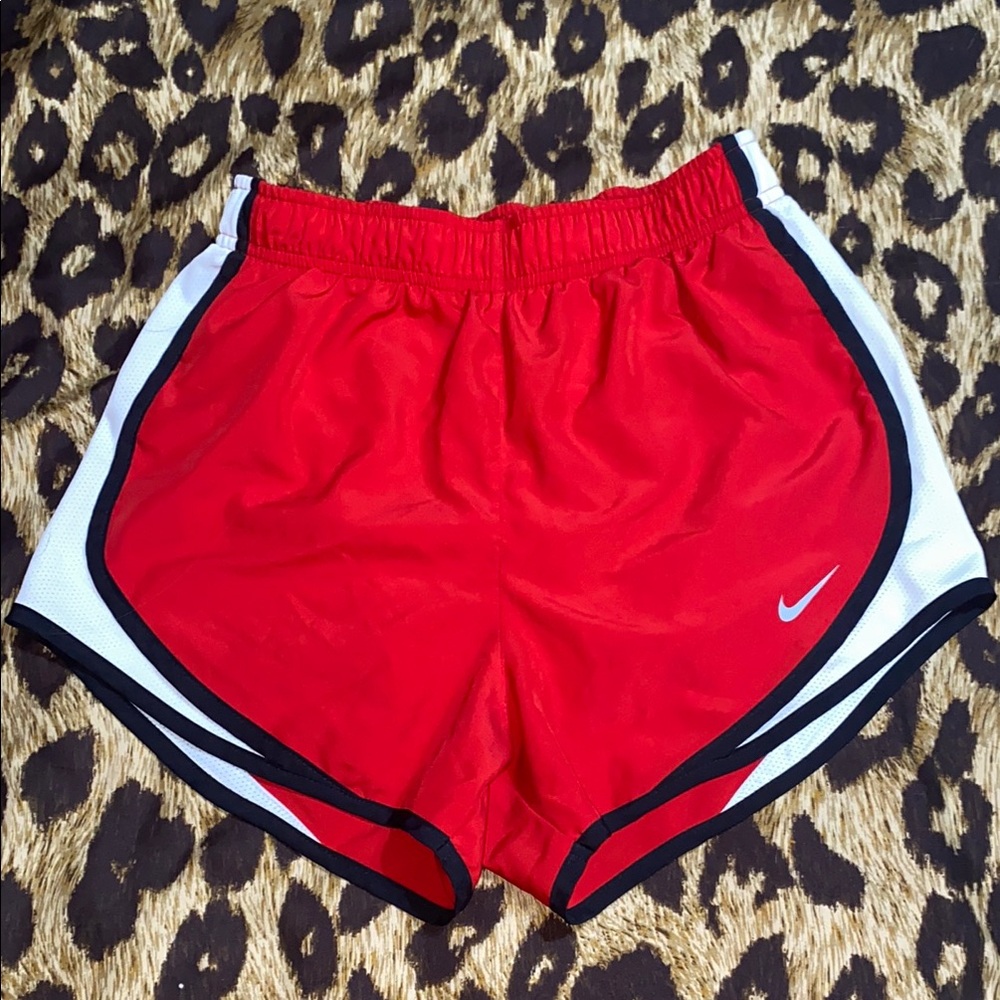 Red, Black, and White Nike Shorts XS